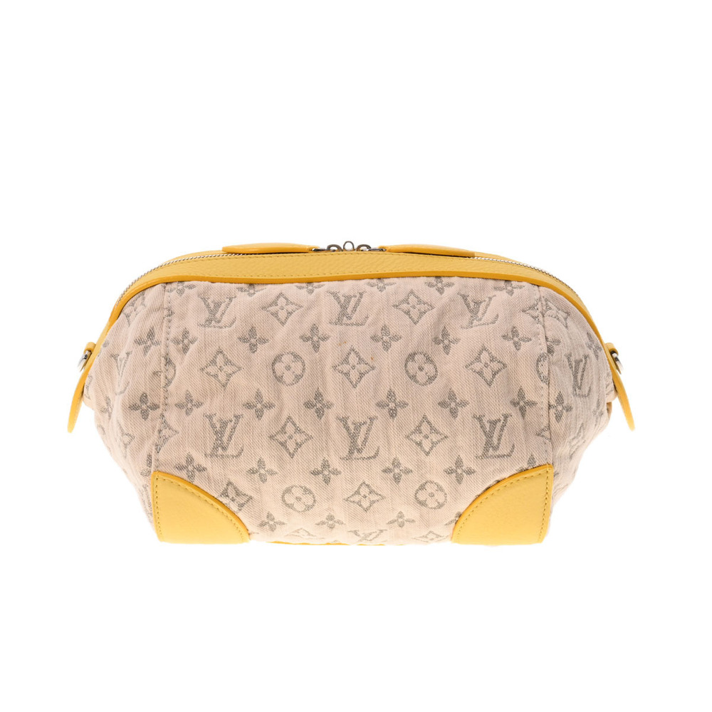 Louis Vuitton Monogram Denim Pochette Round Jaune Shoulder Bag